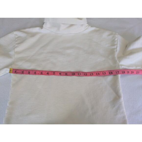 Emerson Fry Sweatshirt Raw Edge White Turtleneck XS Minimalist Crop Luxe Top - Picture 8 of 10